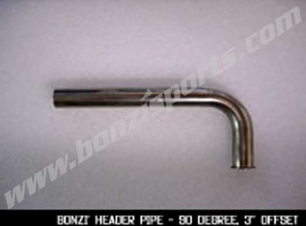 BONZI Header Pipe - 90 Degree, 3" Offset (Stainless Steel)